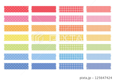 カラフルな色合い　マスキングテープのセット 125647424