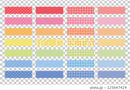 カラフルな色合い　マスキングテープのセット 125647424