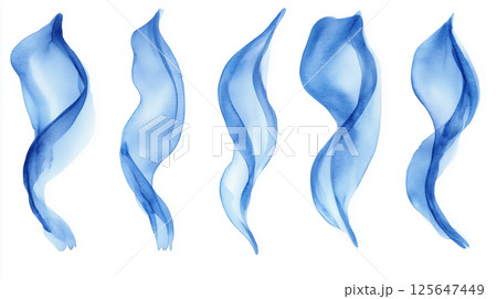 青の水彩の背景、ペイント筆致 青の水彩の背景、ペイント筆致 125647449