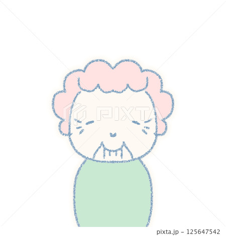笑顔のシニア女性のイメージイラスト 125647542