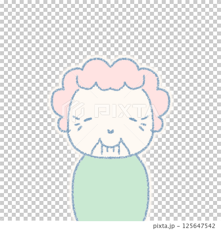 笑顔のシニア女性のイメージイラスト 125647542
