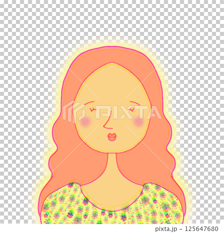 ロングウェーブヘアの女性 125647680
