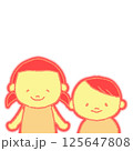 女の子と男の子のイラスト 125647808