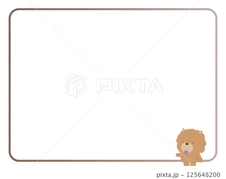 案内をする笑顔のチャウチャウのフレーム 案内をする笑顔のチャウチャウのフレーム 125648200