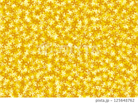山吹色の花柄　全面 125648762