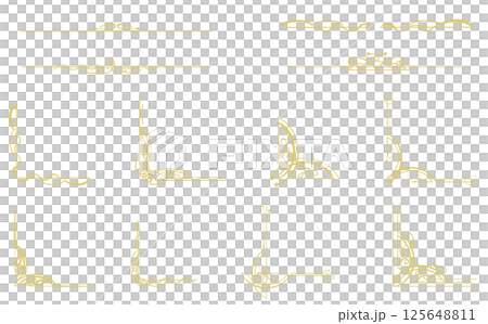 Golden decorative frame material set 125648811
