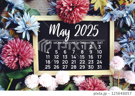 May 2025 annual monthly desk calendar for planning and management 125648857