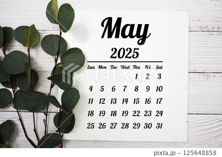 May 2025 annual monthly desk calendar for planning and management 125648858