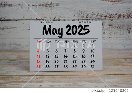 May 2025 annual monthly desk calendar for planning and management 125648863