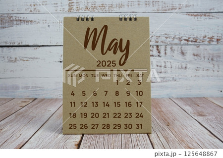 May 2025 annual monthly desk calendar for planning and management 125648867
