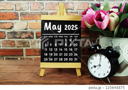 May 2025 annual monthly desk calendar for planning and management 125648875
