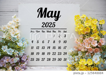 May 2025 annual monthly desk calendar for planning and management 125648884
