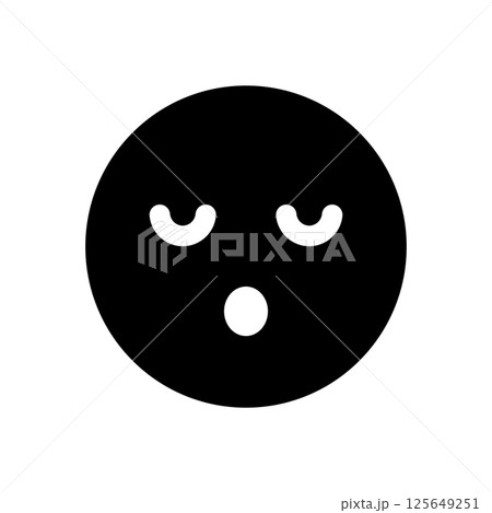 目を閉じている顔文字のアイコンイラスト 目を閉じている顔文字のアイコンイラスト 125649251