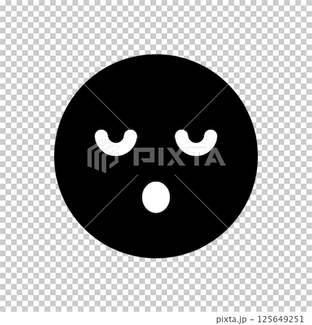 目を閉じている顔文字のアイコンイラスト 目を閉じている顔文字のアイコンイラスト 125649251