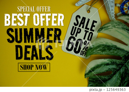 Best Offer Summer Sale 60% Promotion Offer Discount Retail Shopping Concept Best Offer Summer Sale 60% Promotion Offer Discount Retail Shopping Concept 125649363