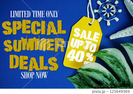 Special Summer Sale 40% Promotion Offer Discount Retail Shopping Concept Special Summer Sale 40% Promotion Offer Discount Retail Shopping Concept 125649369