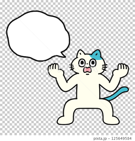 Shocked funny cat with speech bubble 125649584