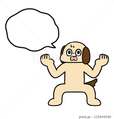ショックを受けるゆかいな犬と吹き出し 125649590