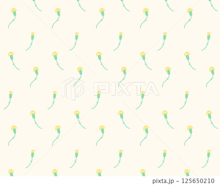 黄色いカーネーションのシームレスパターン 黄色いカーネーションのシームレスパターン 125650210