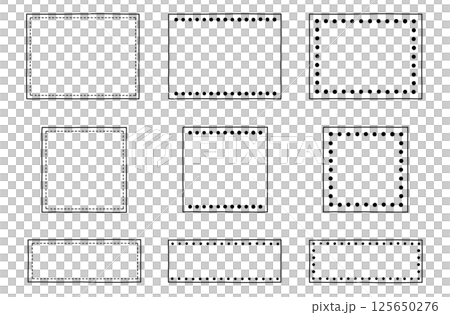 モノクロ(透過)のフレームセット:四角 モノクロ(透過)のフレームセット:四角 125650276