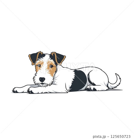 ひょうきんなワイアーフォックステリアのイラスト 125650723