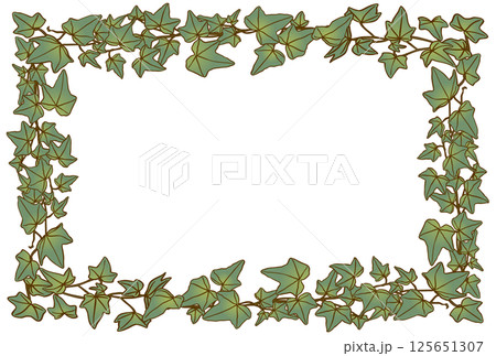 ツタの葉でできたリース　長方形 125651307