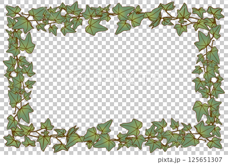 ツタの葉でできたリース　長方形 125651307