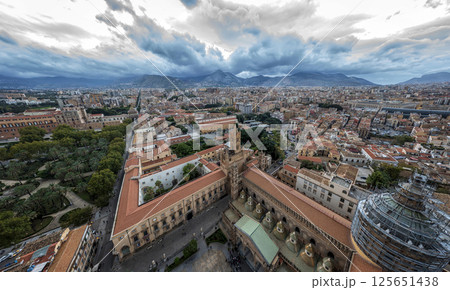 Stunning aerial panorama of city  125651438