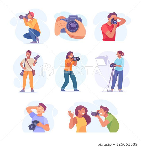 A Variety of Diverse Photographers Skillfully Capturing Special Moments with Their Cameras 125651589