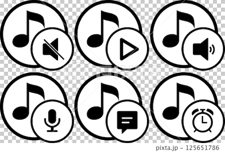 Musical note icon set 125651786