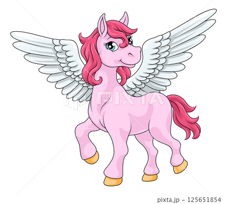 Pegasus Wings Horse Cartoon Animal Illustration Pegasus Wings Horse Cartoon Animal Illustration 125651854