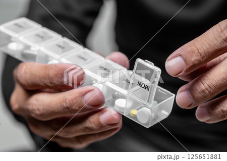 Pill Organizer for Medication Schedule 125651881