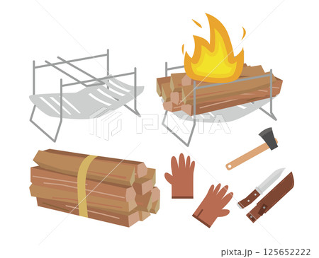 キャンプ　焚き火セット 125652222