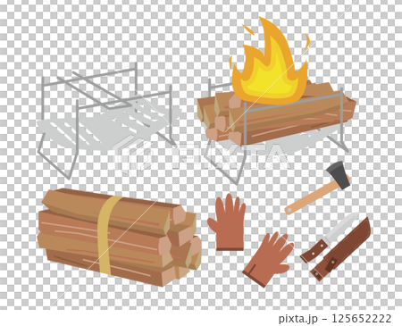 Camping bonfire set 125652222