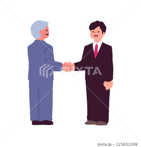 握手をするスーツの男性のイラスト 握手をするスーツの男性のイラスト 125652299