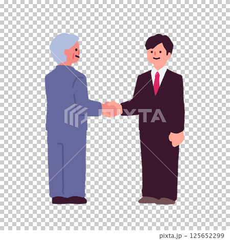握手をするスーツの男性のイラスト 握手をするスーツの男性のイラスト 125652299
