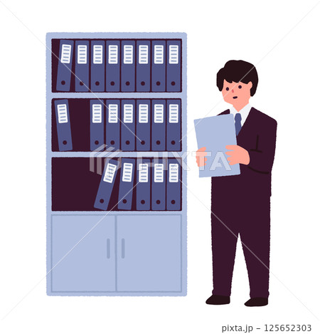 資料を読む男性会社員 資料を読む男性会社員 125652303