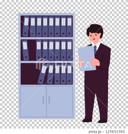 資料を読む男性会社員 資料を読む男性会社員 125652303