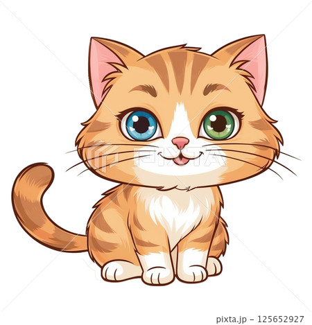 お座り茶トラ猫 125652927