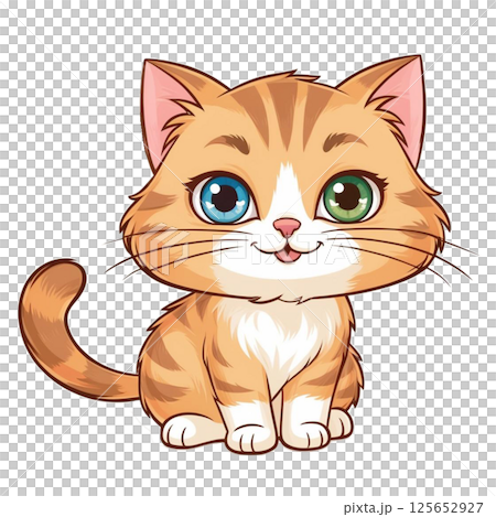 お座り茶トラ猫 125652927