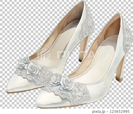 woman shoes isolated on the white background 125652995