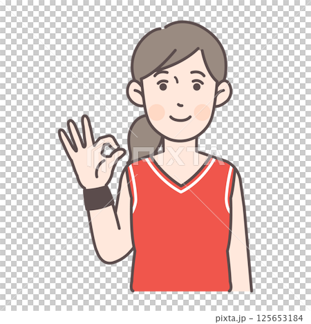 OKサインを出すバスケットボール女子選手 125653184
