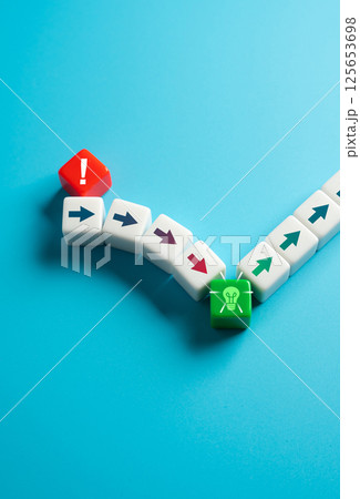 The problem and the search for its solution. Concept of challenges being tackled through creative thinking, brainstorming, analysis, or strategic planning. From question to answer. 125653698