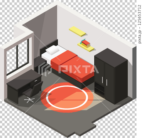 Isometric Bedroom Interior 125653712