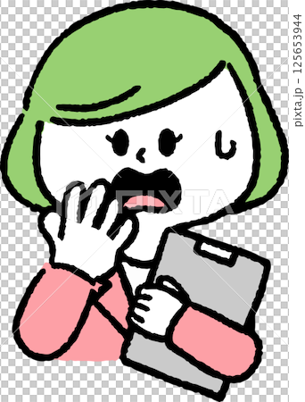 ファイルを持って驚いているスーツの女性 125653944