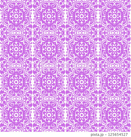 vector seamless pattern of geometric ornament with round shapes 125654527