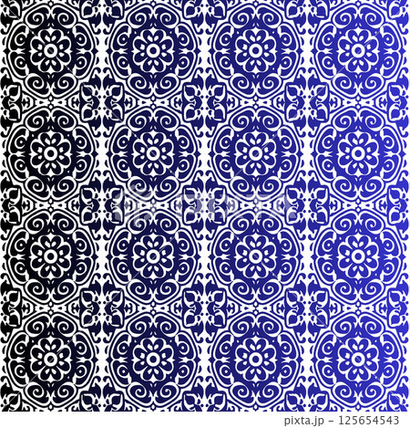 vector seamless pattern of geometric ornament with round shapes 125654543