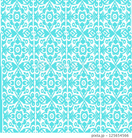 vector seamless pattern of geometric ornament with round shapes 125654566