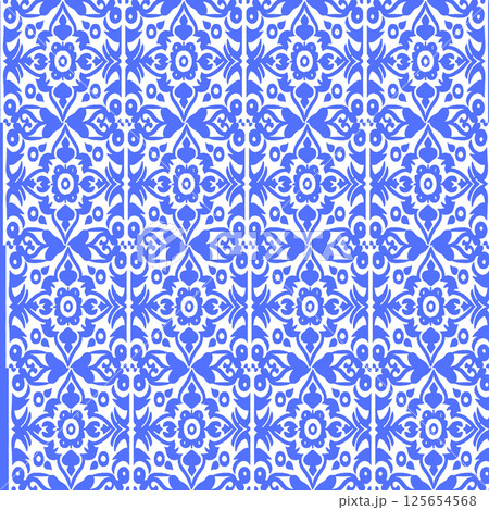 vector seamless pattern of geometric ornament with round shapes 125654568