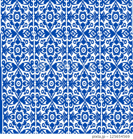 vector seamless pattern of geometric ornament with round shapes vector seamless pattern of geometric ornament with round shapes 125654569